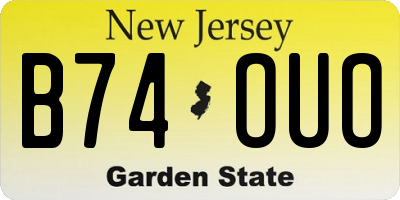 NJ license plate B74OUO