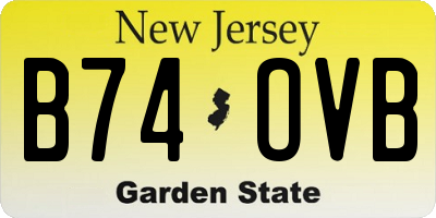 NJ license plate B74OVB