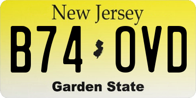 NJ license plate B74OVD