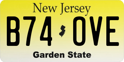 NJ license plate B74OVE