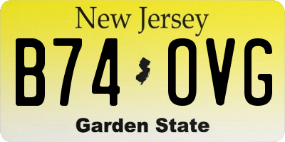 NJ license plate B74OVG