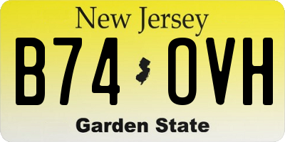 NJ license plate B74OVH