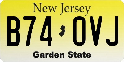 NJ license plate B74OVJ