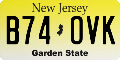 NJ license plate B74OVK
