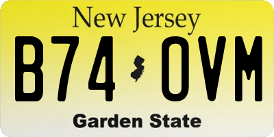 NJ license plate B74OVM