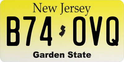 NJ license plate B74OVQ