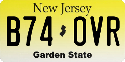 NJ license plate B74OVR