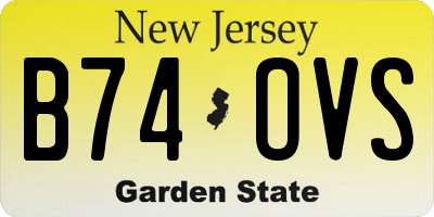 NJ license plate B74OVS