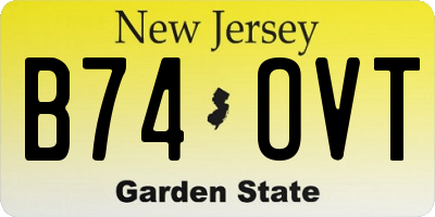 NJ license plate B74OVT