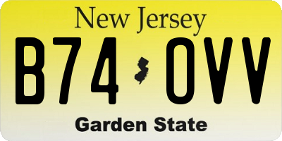 NJ license plate B74OVV
