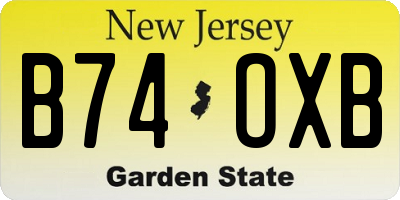 NJ license plate B74OXB