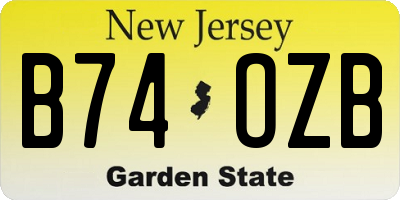 NJ license plate B74OZB