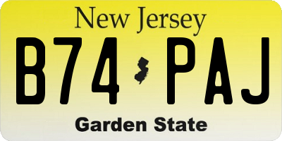 NJ license plate B74PAJ