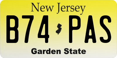 NJ license plate B74PAS