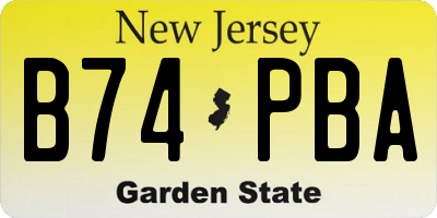 NJ license plate B74PBA