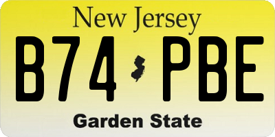 NJ license plate B74PBE