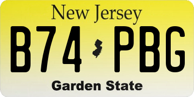 NJ license plate B74PBG