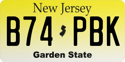 NJ license plate B74PBK