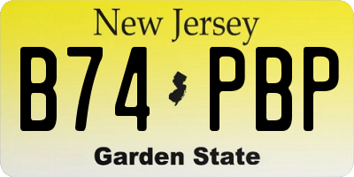 NJ license plate B74PBP