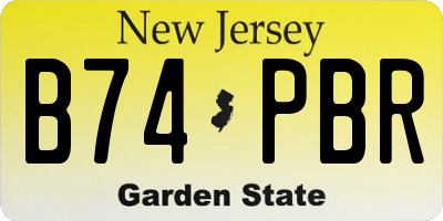 NJ license plate B74PBR