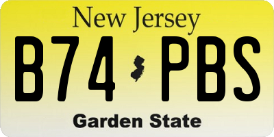 NJ license plate B74PBS