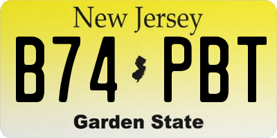 NJ license plate B74PBT
