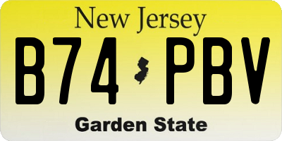 NJ license plate B74PBV