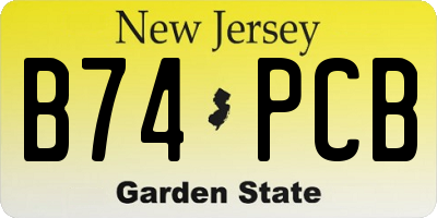 NJ license plate B74PCB