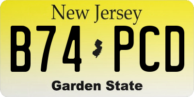 NJ license plate B74PCD
