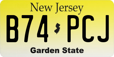 NJ license plate B74PCJ