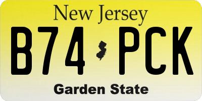 NJ license plate B74PCK