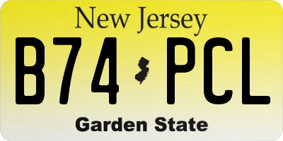 NJ license plate B74PCL