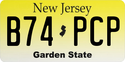 NJ license plate B74PCP