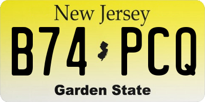 NJ license plate B74PCQ