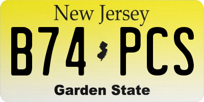 NJ license plate B74PCS