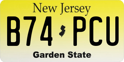 NJ license plate B74PCU