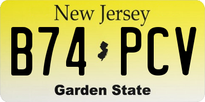 NJ license plate B74PCV