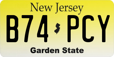 NJ license plate B74PCY