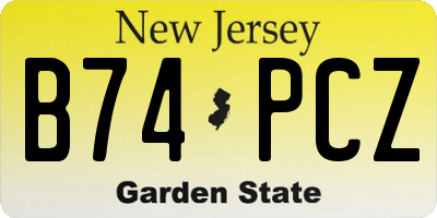 NJ license plate B74PCZ