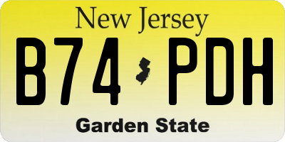 NJ license plate B74PDH