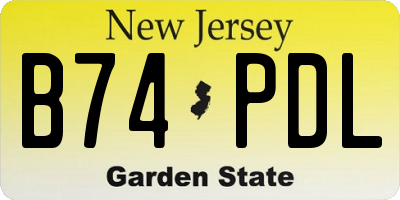 NJ license plate B74PDL