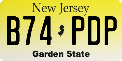 NJ license plate B74PDP