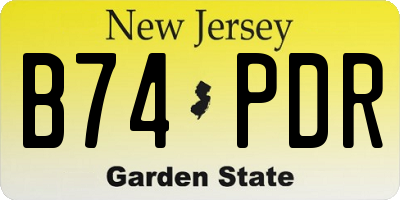NJ license plate B74PDR