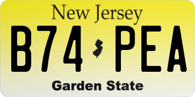 NJ license plate B74PEA