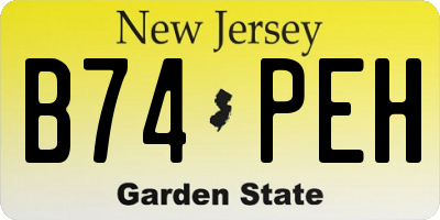 NJ license plate B74PEH