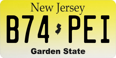 NJ license plate B74PEI