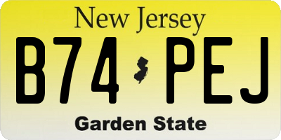 NJ license plate B74PEJ