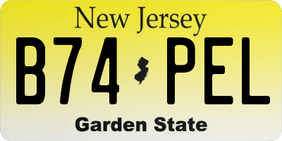 NJ license plate B74PEL