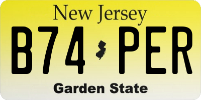 NJ license plate B74PER