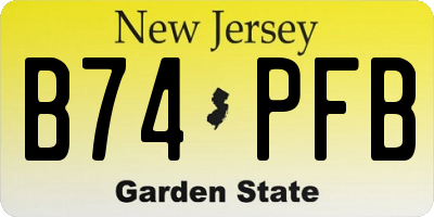 NJ license plate B74PFB